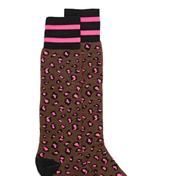 Leopard and stripes jacquard merino wool blend thermal socks made in Italy NWT - Picture 8 of 8